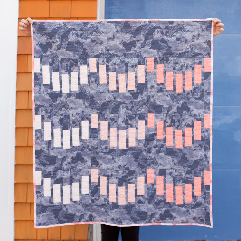 Modern quilt pattern with Spoonflower fabric