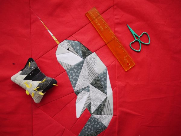Dancing Narwhal Pattern, Foundation Paper Piecing Pattern, 3rd Story Workshop