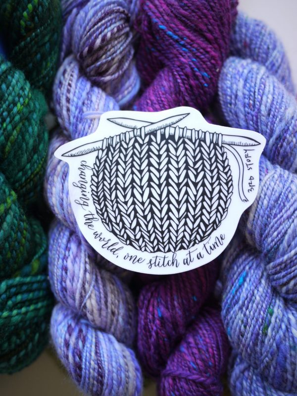 3rd Story Workshop Sticker - Knitting, Fibre art, yarn