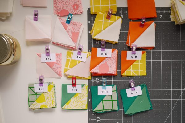 Modern Quilt Pattern - 3rd Story Workshop - The Positive Side - Half Square Triangles