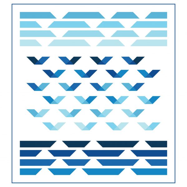 Coastal Ocean Quilt Pattern - Modern Quilt - Guided Flight Quilt - 3rd Story Workshop