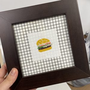 Tiny Burger - Fabric Collage - 3rd Story Workshop