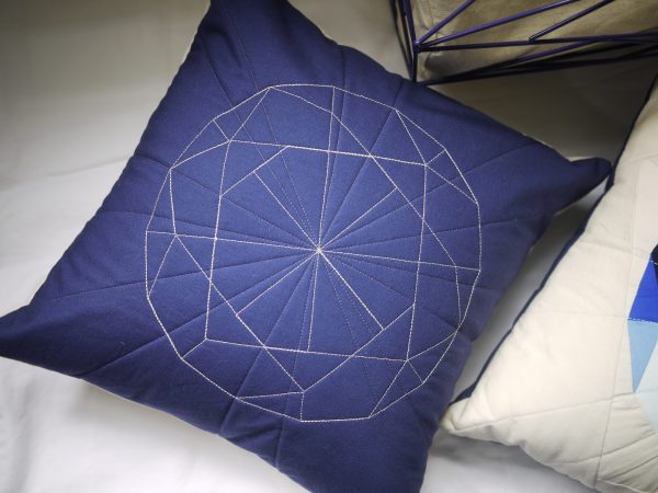 Gemology Pillow - Blue Outline